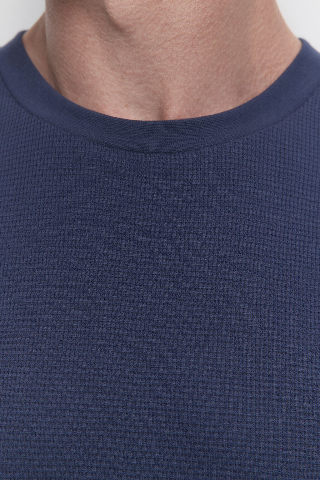 Футболка slim хлопковая из вафельной ткани - цвет синий - 5