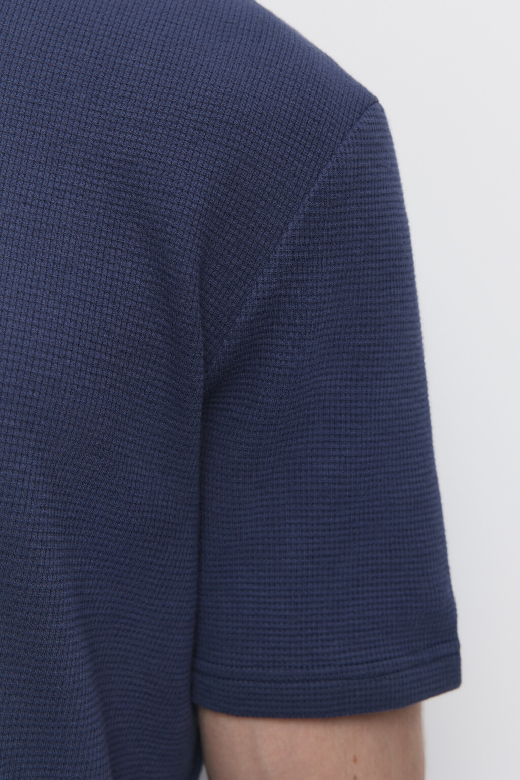 Футболка slim хлопковая из вафельной ткани - цвет синий - 6