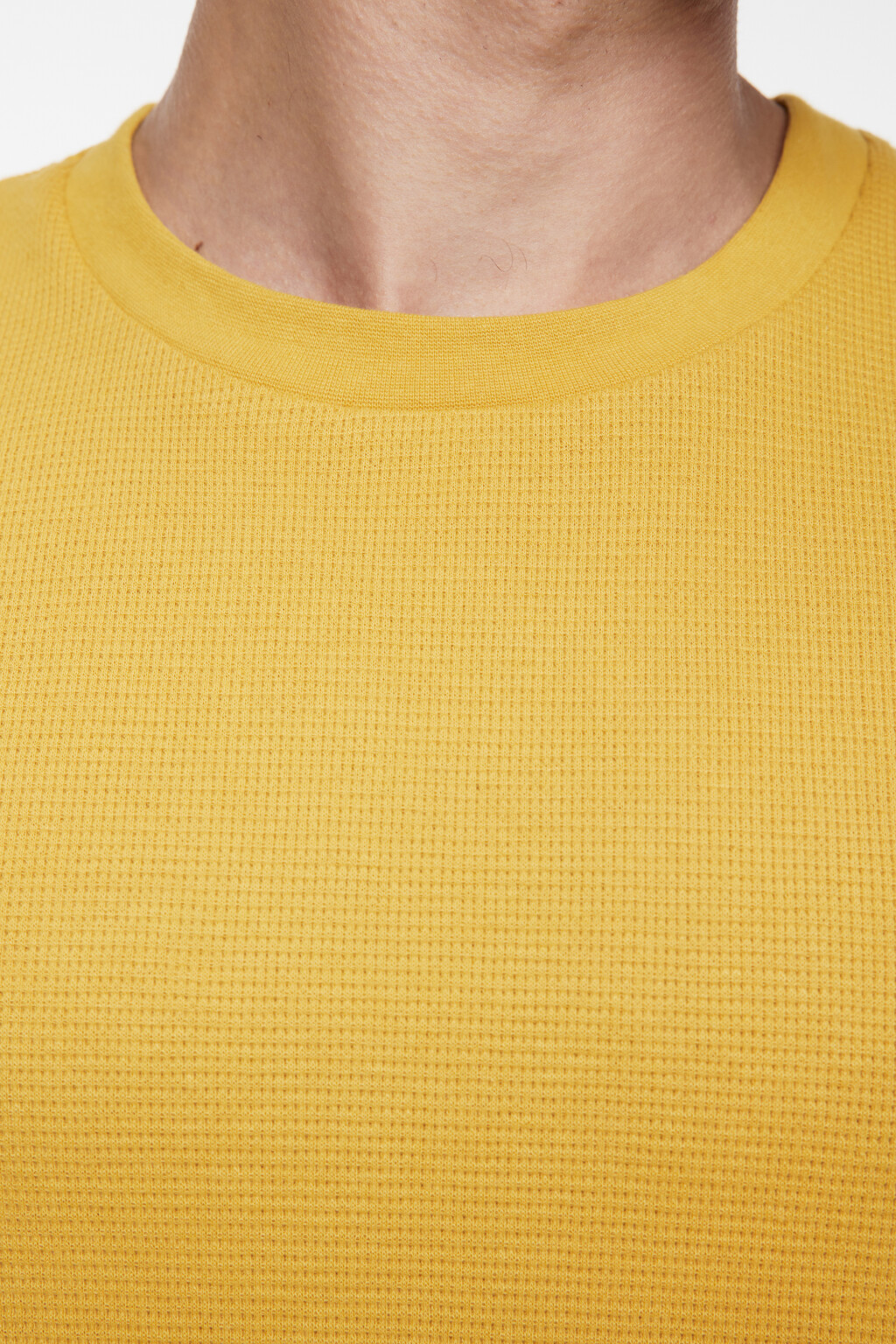 Футболка slim хлопковая из вафельной ткани - цвет желтый - 6