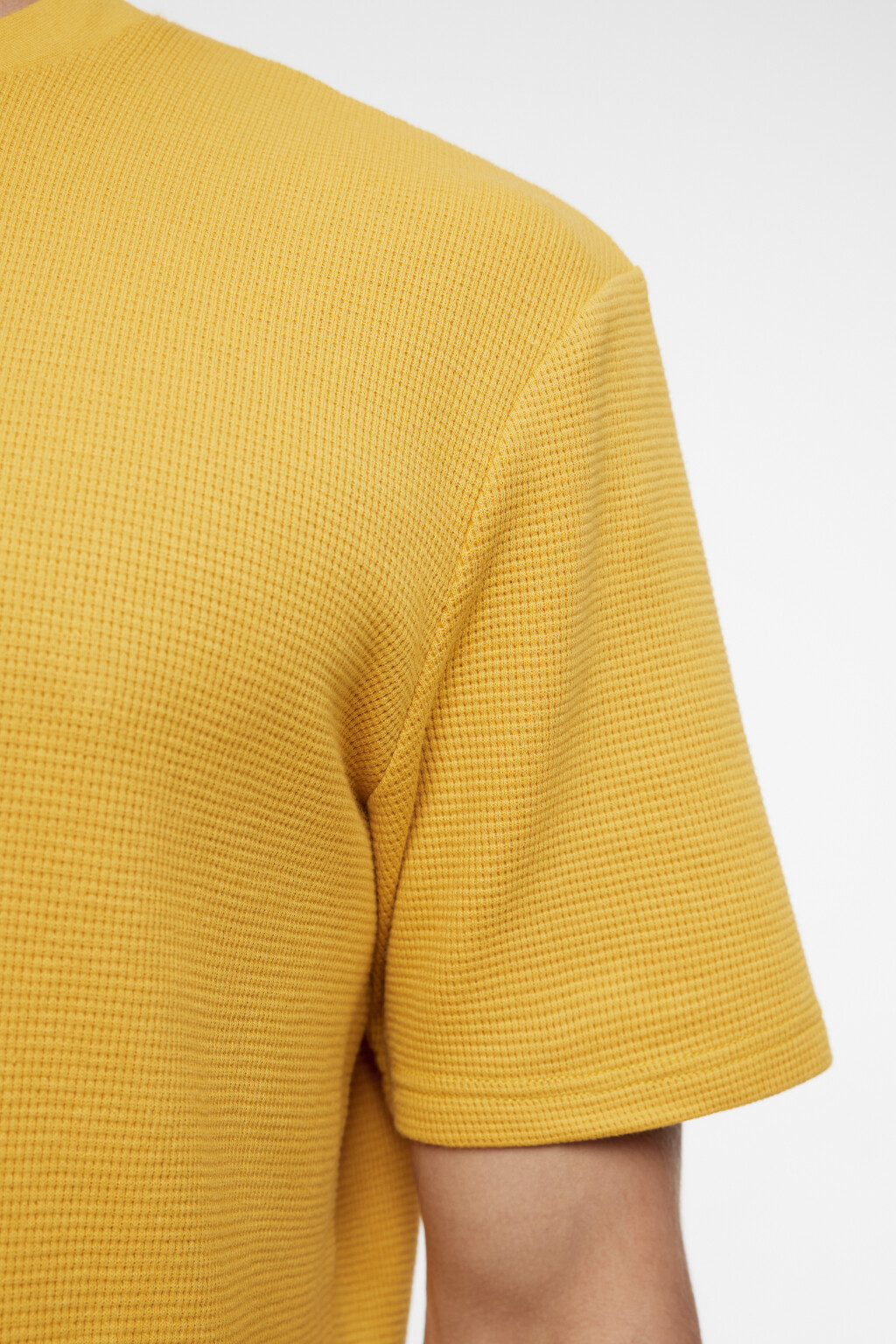 Футболка slim хлопковая из вафельной ткани - цвет желтый - 7