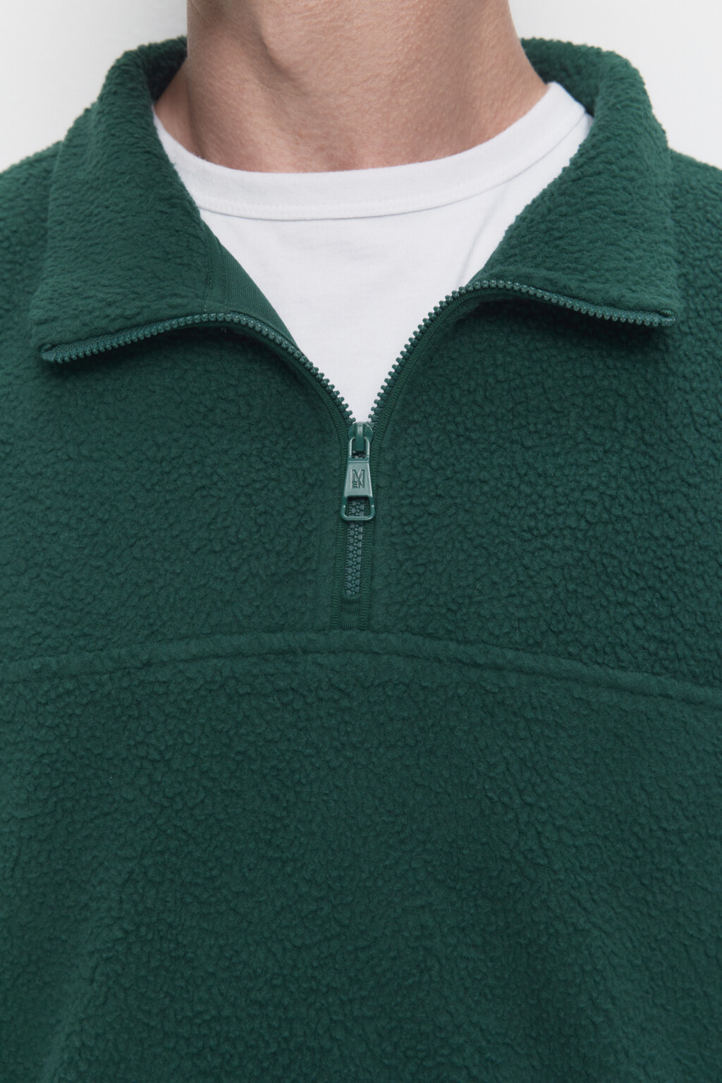 Толстовка oversize флисовая с воротником на молнии - цвет зеленый - 5