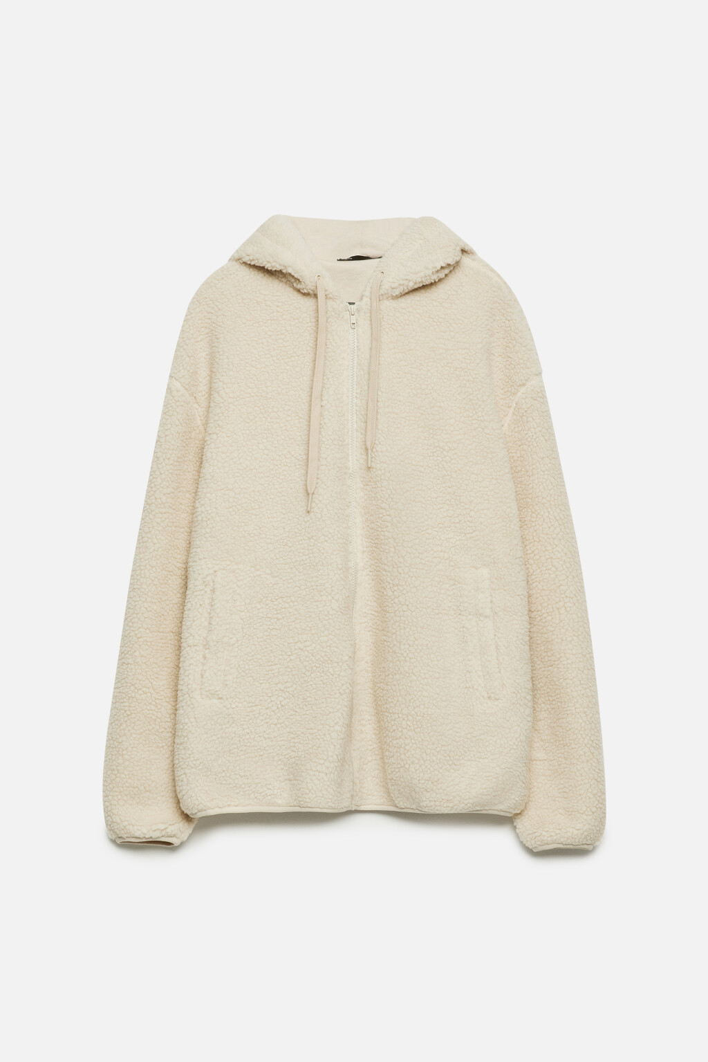 Худи oversize на молнии флисовая с капюшоном - цвет ванильный - 14