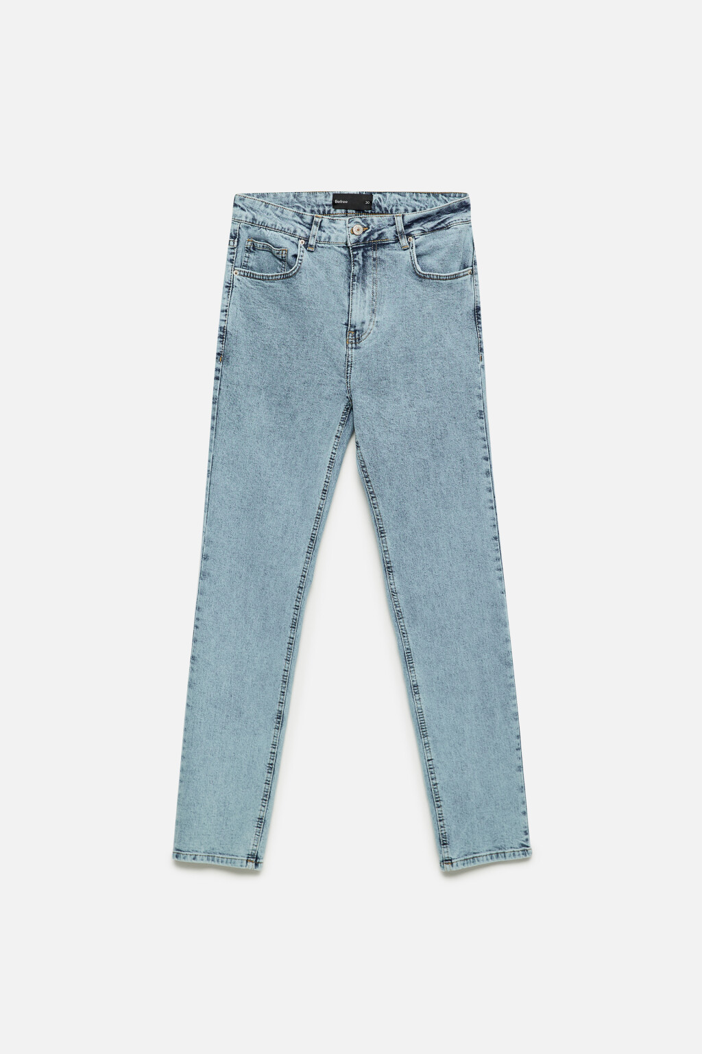 Джинсы skinny облегающие со средней посадкой - цвет голубой - 1