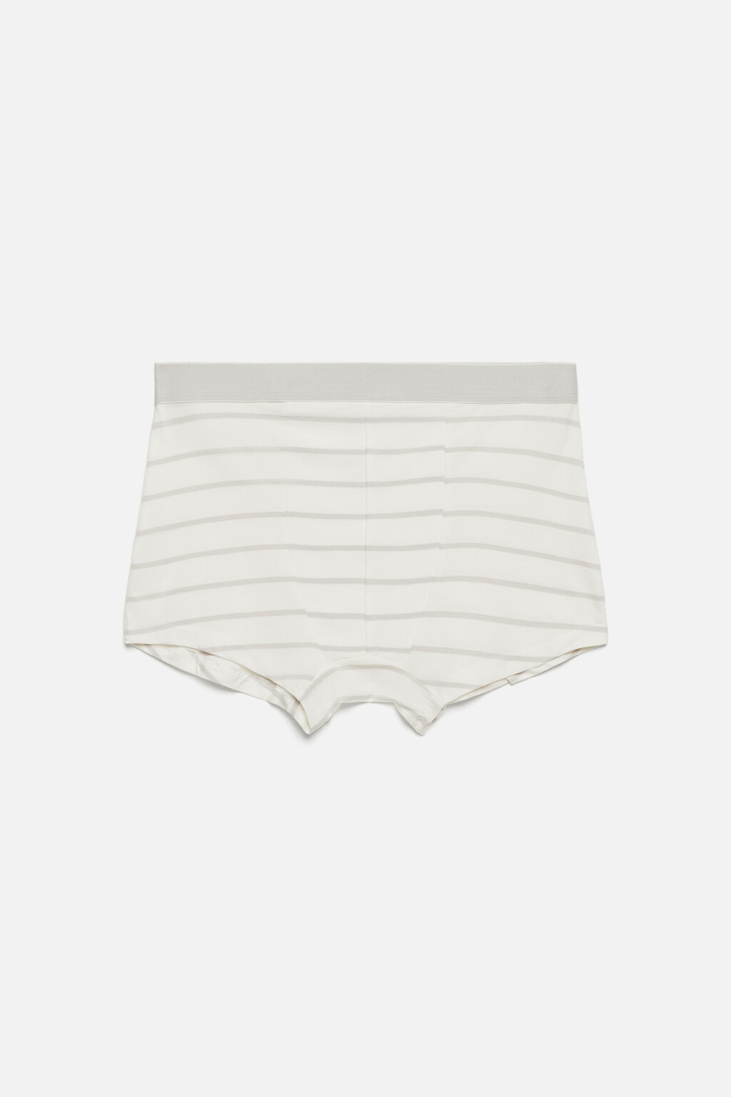 Трусы-боксеры хлопковые с принтом в полоску - цвет серый - 1