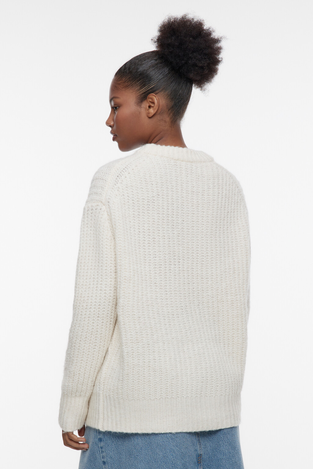 Свитер крупной вязки с шерстью альпака - цвет бежевый - 4