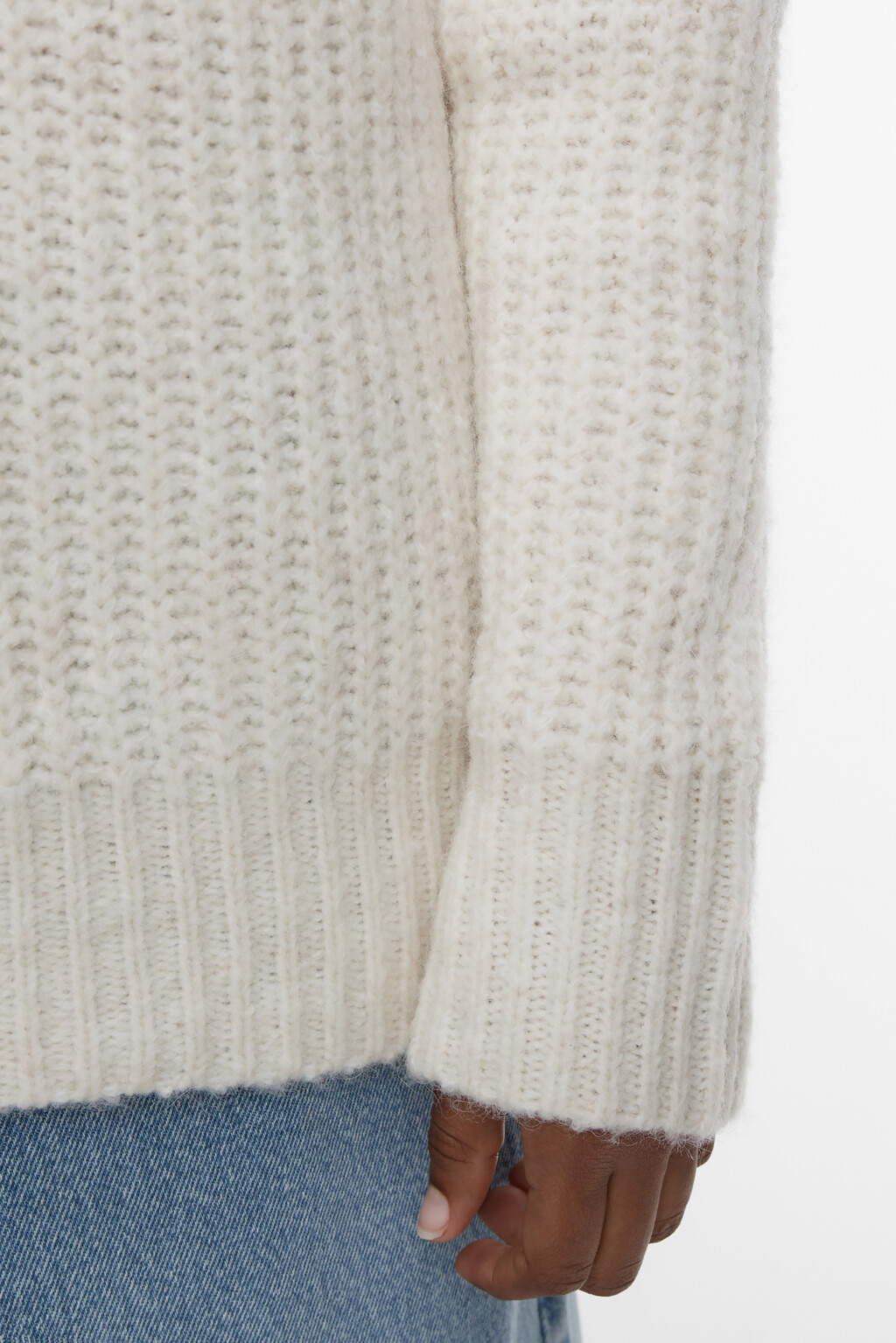 Свитер крупной вязки с шерстью альпака - цвет бежевый - 7