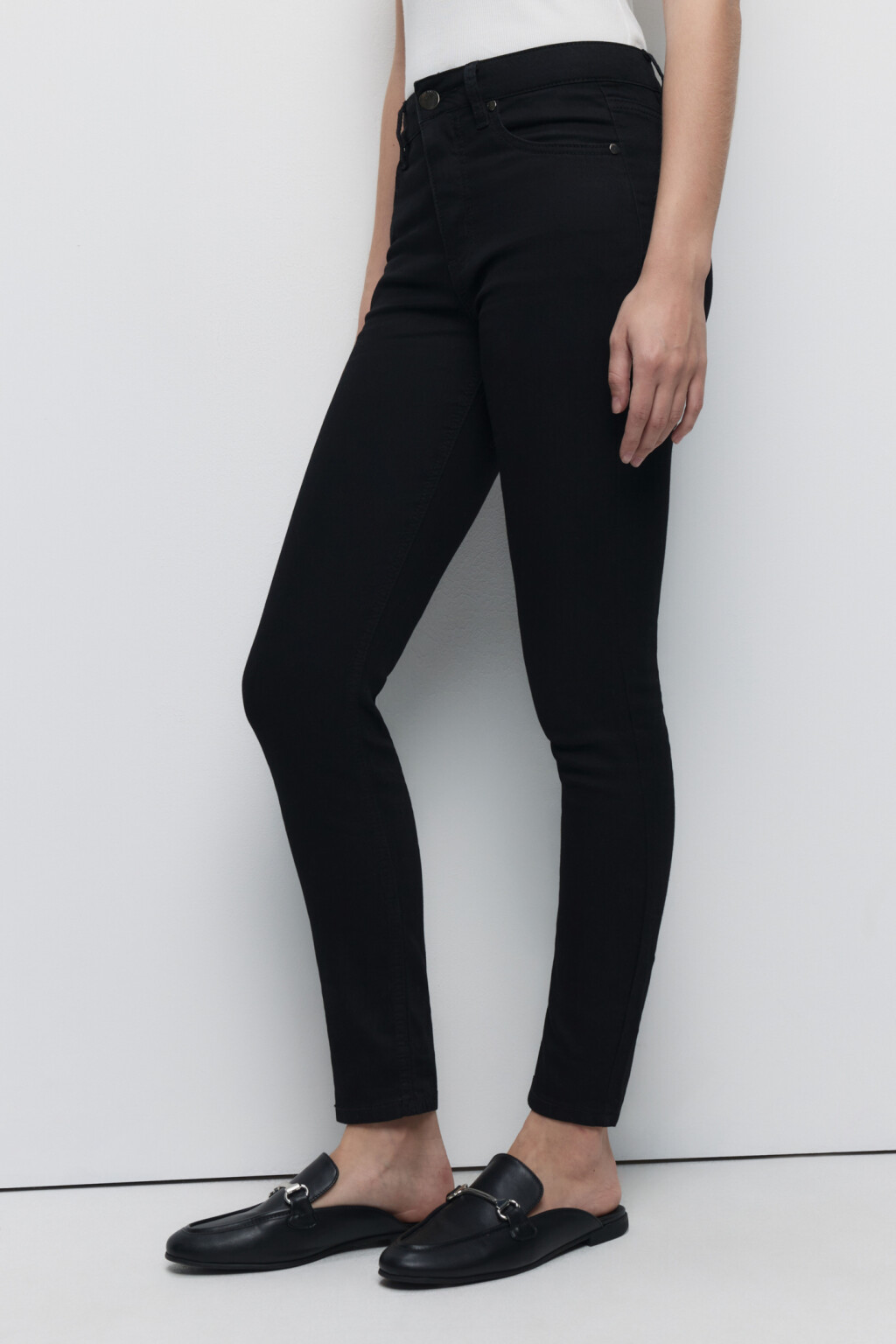 Джинсы skinny облегающие со средней посадкой - цвет черный - 2