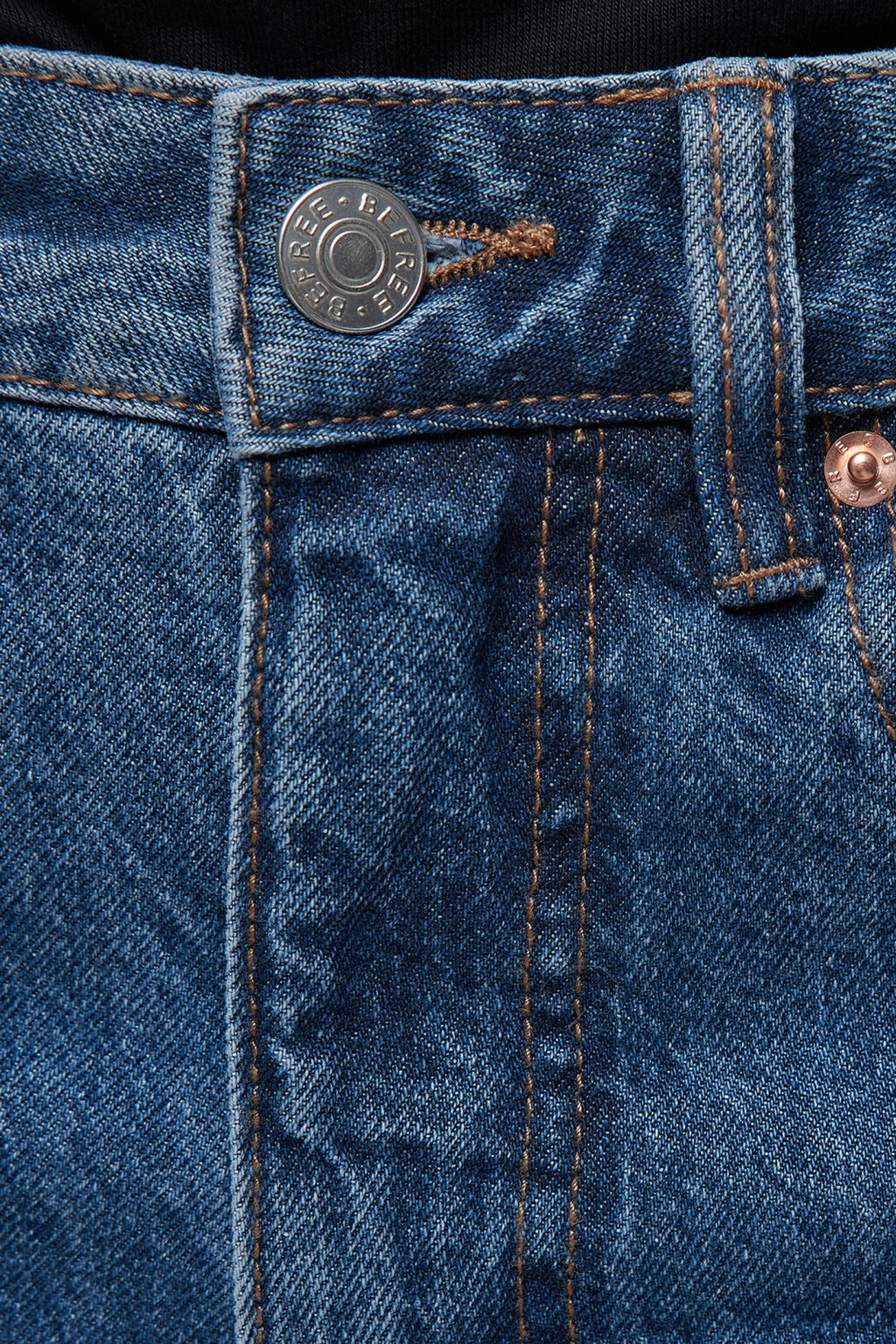 Джинсы широкие с высокой посадкой и открытыми срезами - цвет голубой - 6