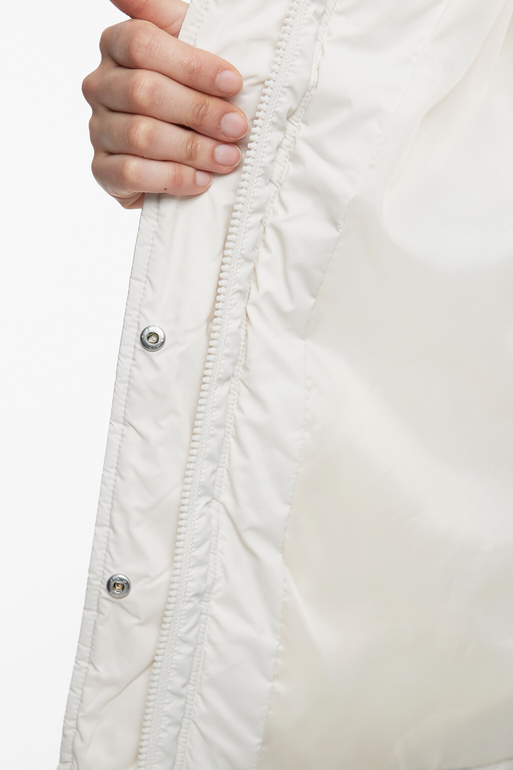 Куртка oversize стеганая утепленная с капюшоном - цвет молочный - 7