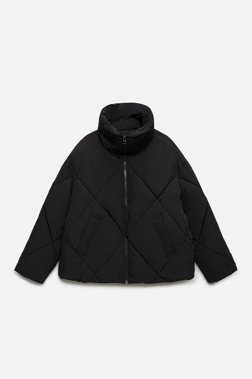 Куртка стеганая утепленная с высоким воротником-стойкой - цвет черный - 8