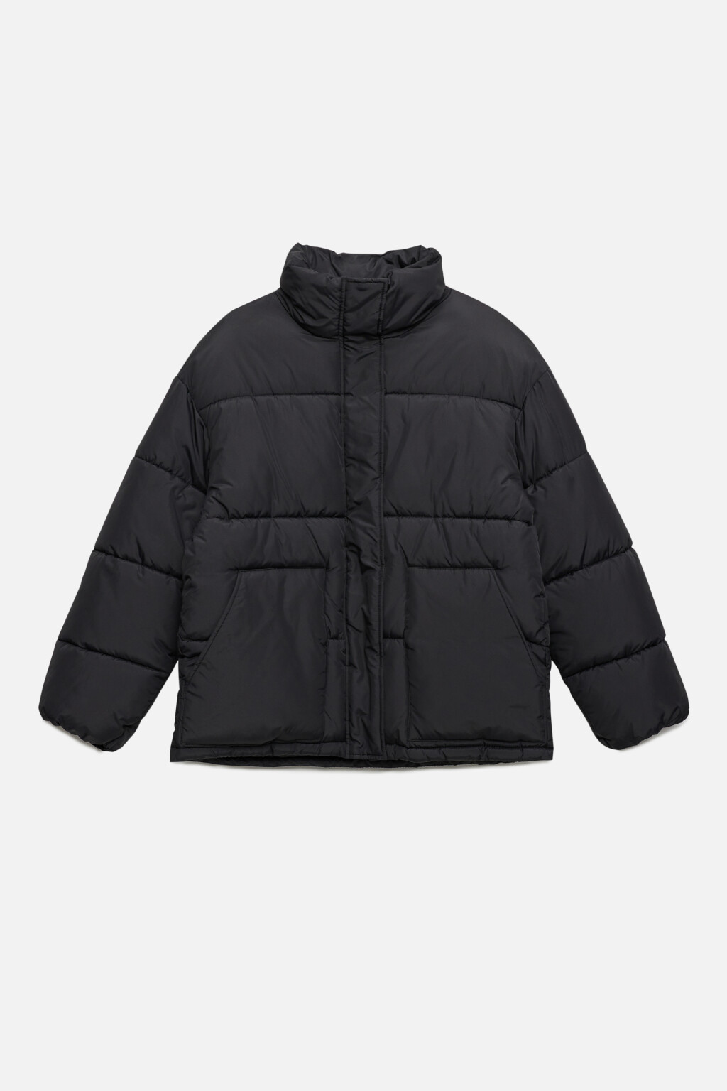 Куртка oversize короткая стеганая с воротником-стойкой - цвет черный - 9