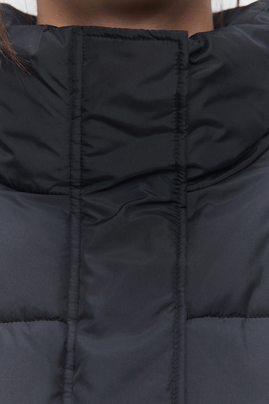 Куртка oversize короткая стеганая с воротником-стойкой - цвет черный - 5