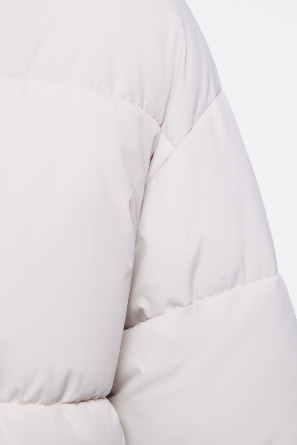 Куртка oversize короткая стеганая с воротником-стойкой - цвет бежевый - 7