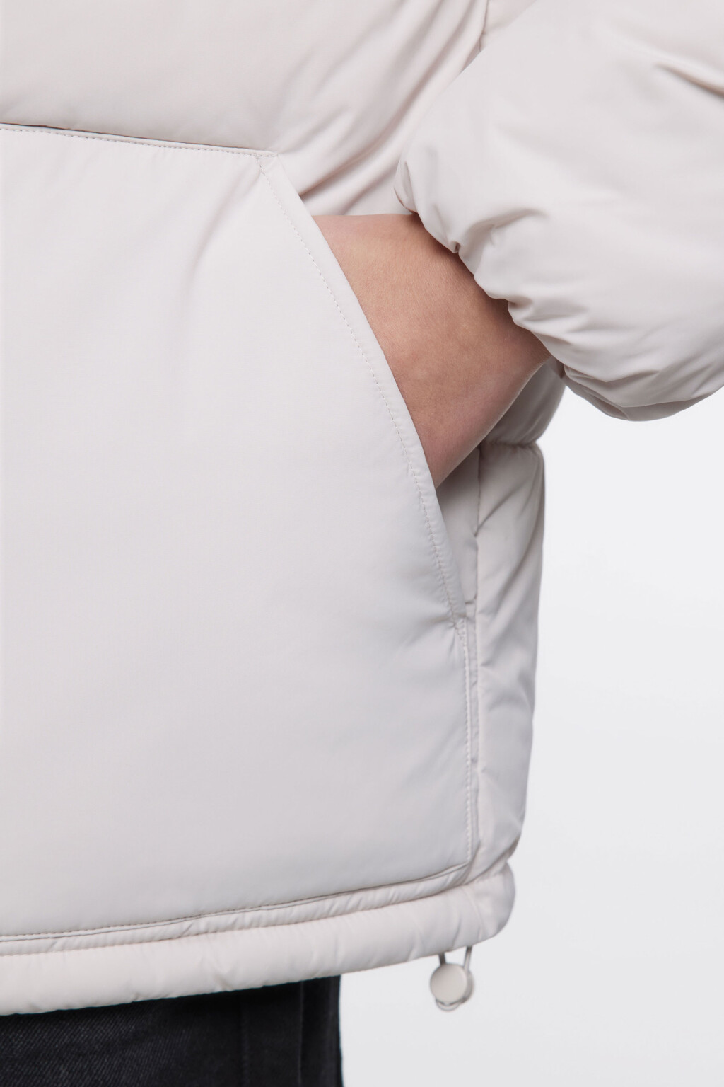 Куртка oversize короткая стеганая с воротником-стойкой - цвет бежевый - 8