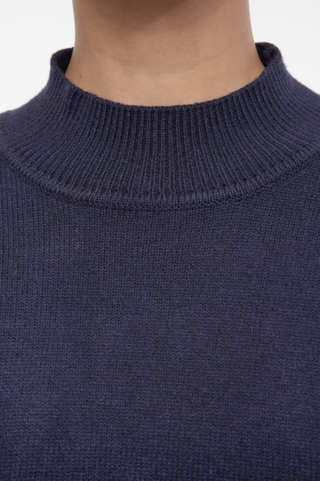 Свитер вязаный вискозный с коротким воротником - цвет синий - 5