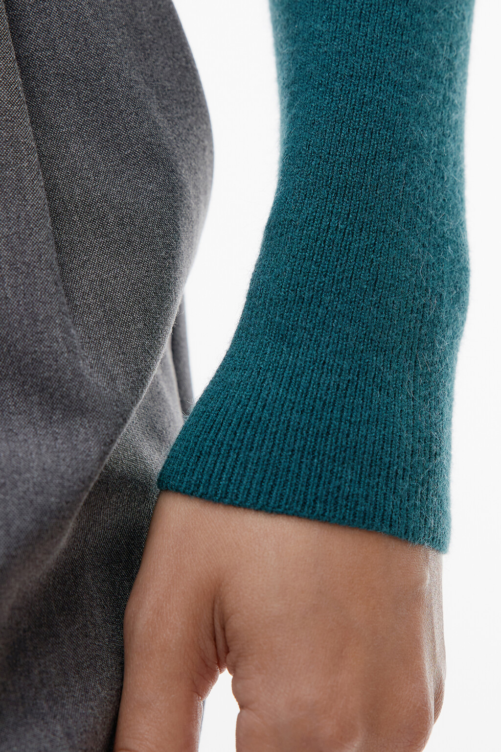 Водолазка вискозная облегающая с коротким воротником - цвет зеленый - 5