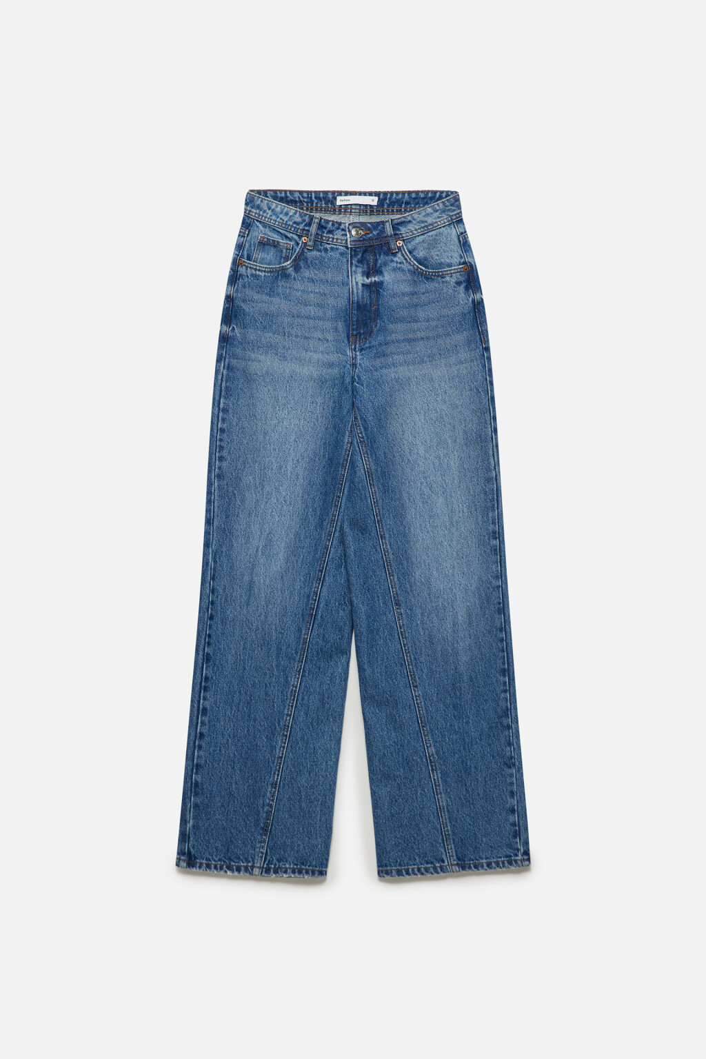 Джинсы wide широкие с перекрученным швом - цвет голубой - 7