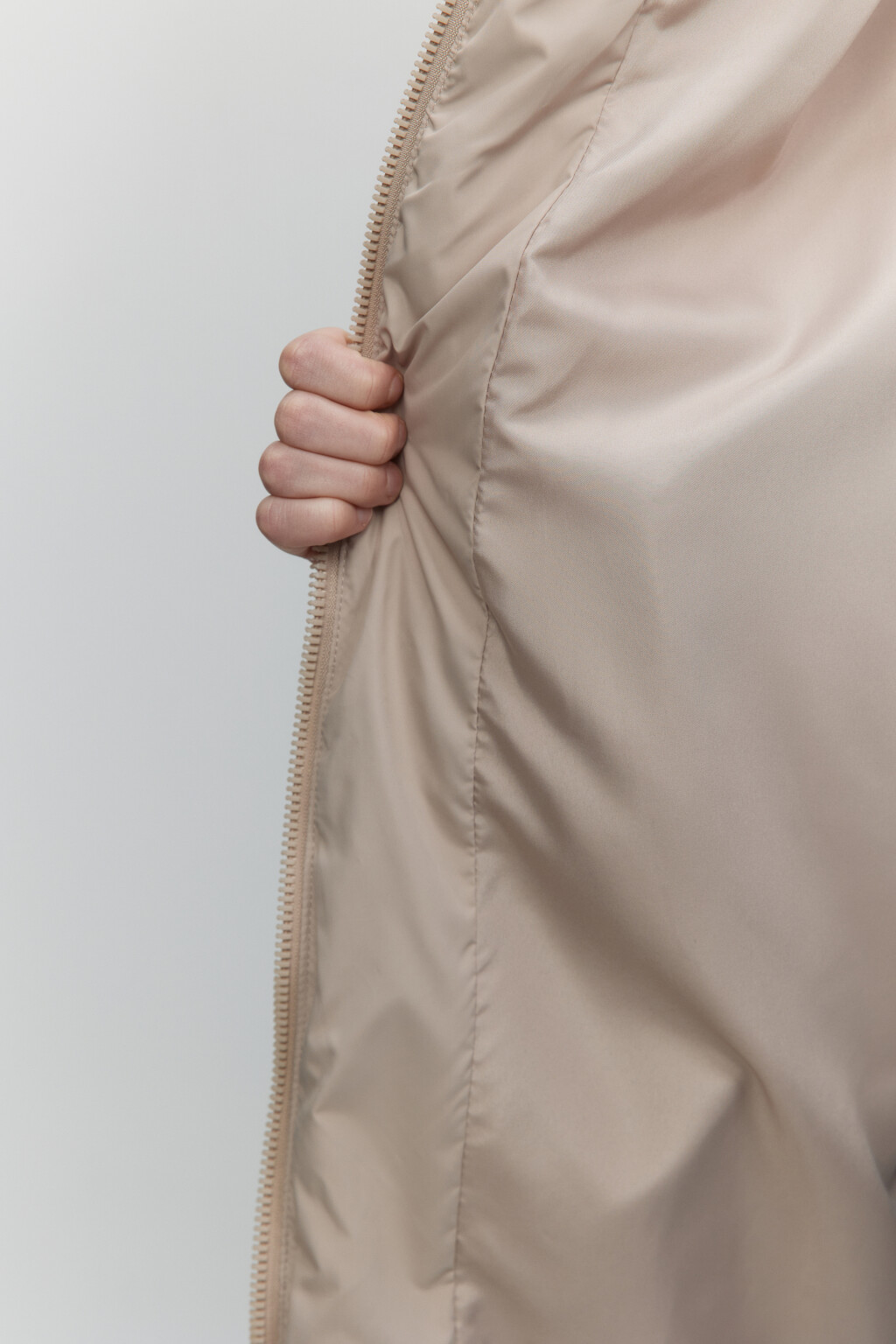 Пальто длинное стеганое утепленное с капюшоном - цвет бежевый - 7