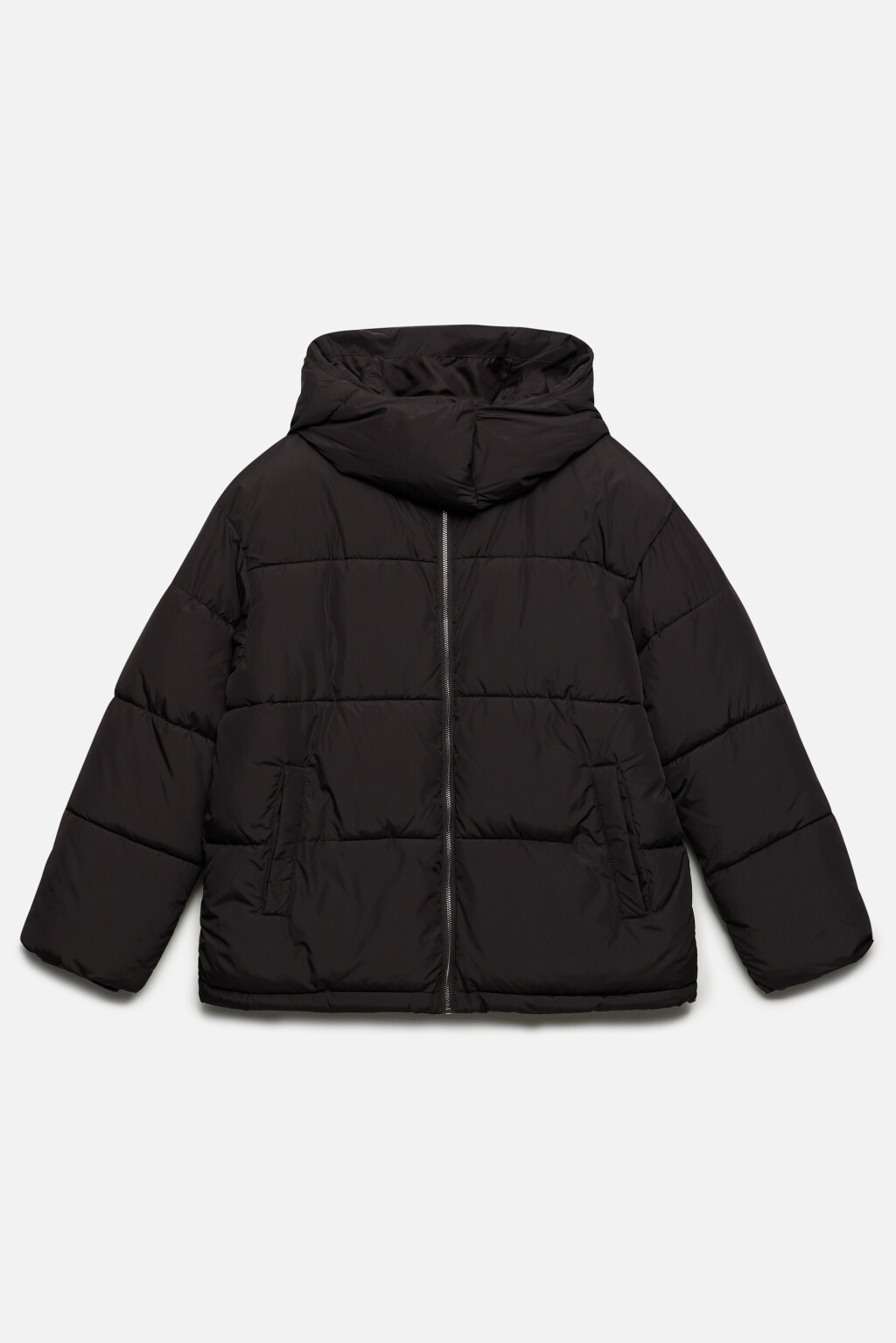 Куртка-пуховик стеганая короткая с капюшоном - цвет коричневый - 8