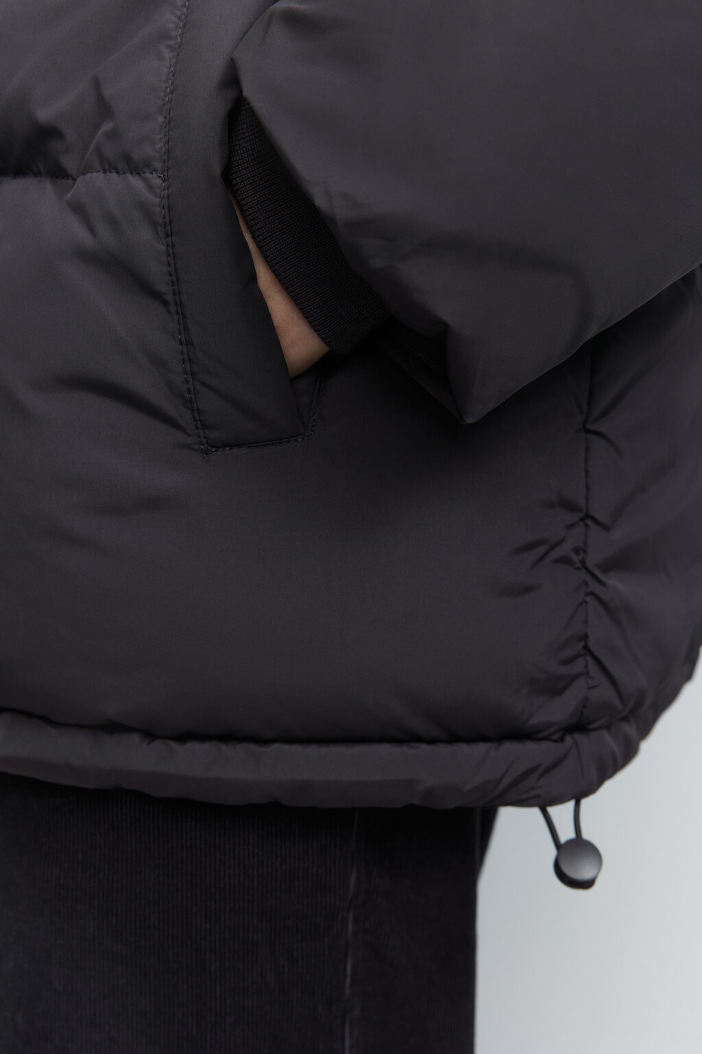 Куртка-пуховик стеганая короткая с капюшоном - цвет коричневый - 6