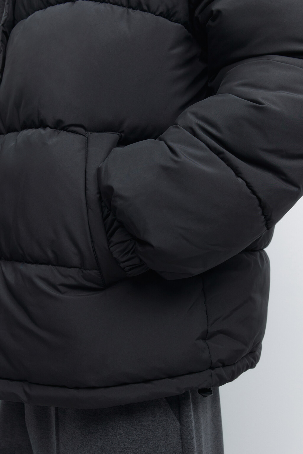 Куртка-пуховик стеганая с воротником-стойкой - цвет черный - 6