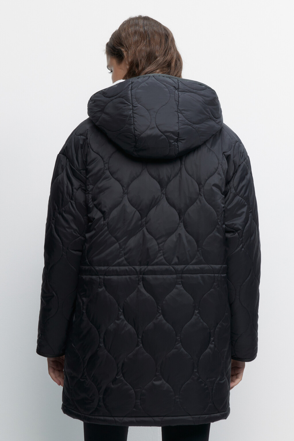 Куртка-парка стеганая с меховой подкладкой и капюшоном - цвет черный - 5