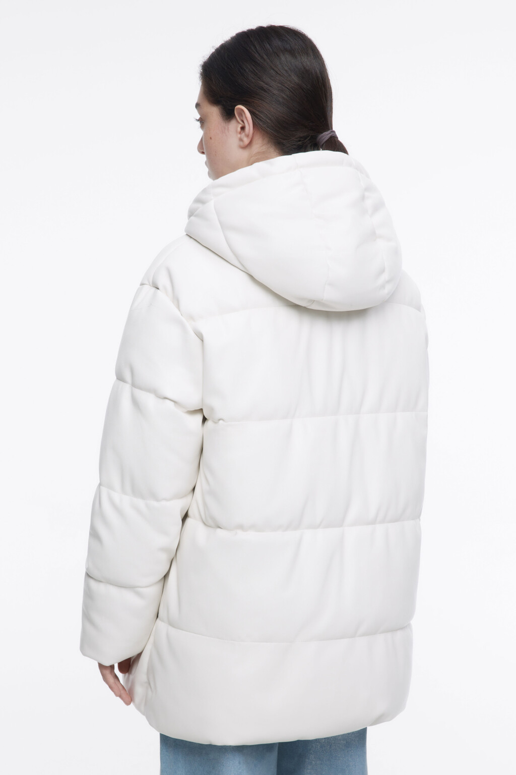 Куртка из искусственной кожи с капюшоном - цвет бежевый - 5