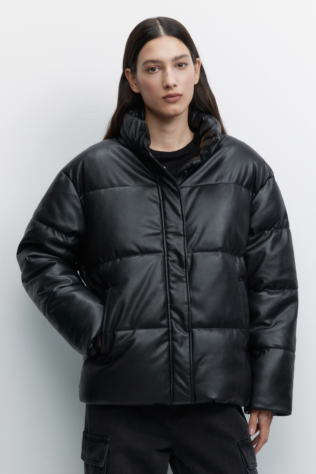Куртка стеганая с воротником-стойкой - цвет черный - 2