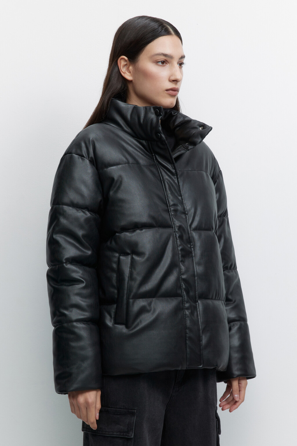 Куртка стеганая с воротником-стойкой - цвет черный - 3