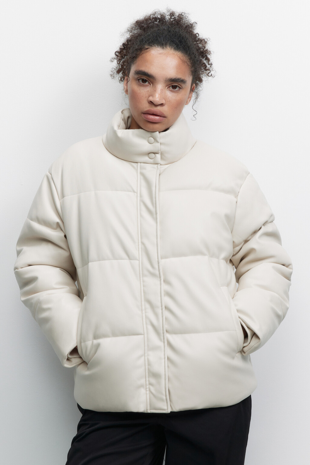 Куртка стеганая с воротником-стойкой - цвет бежевый - 2