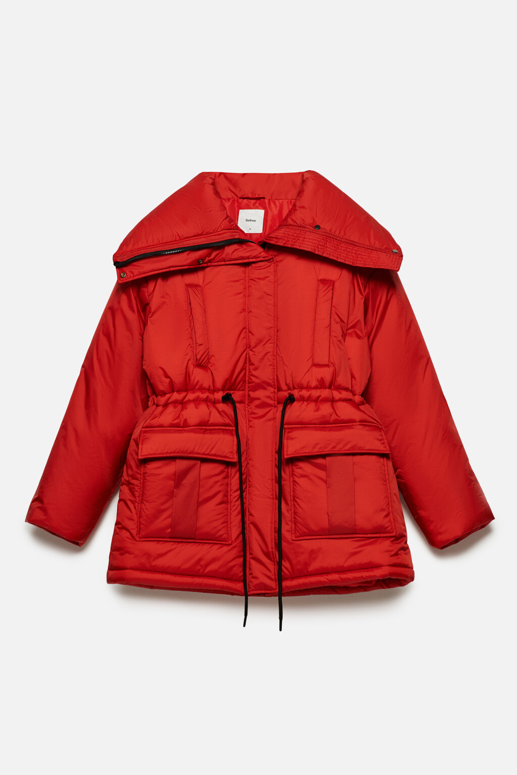 Куртка из плащевой ткани с широким воротником - цвет красный - 9