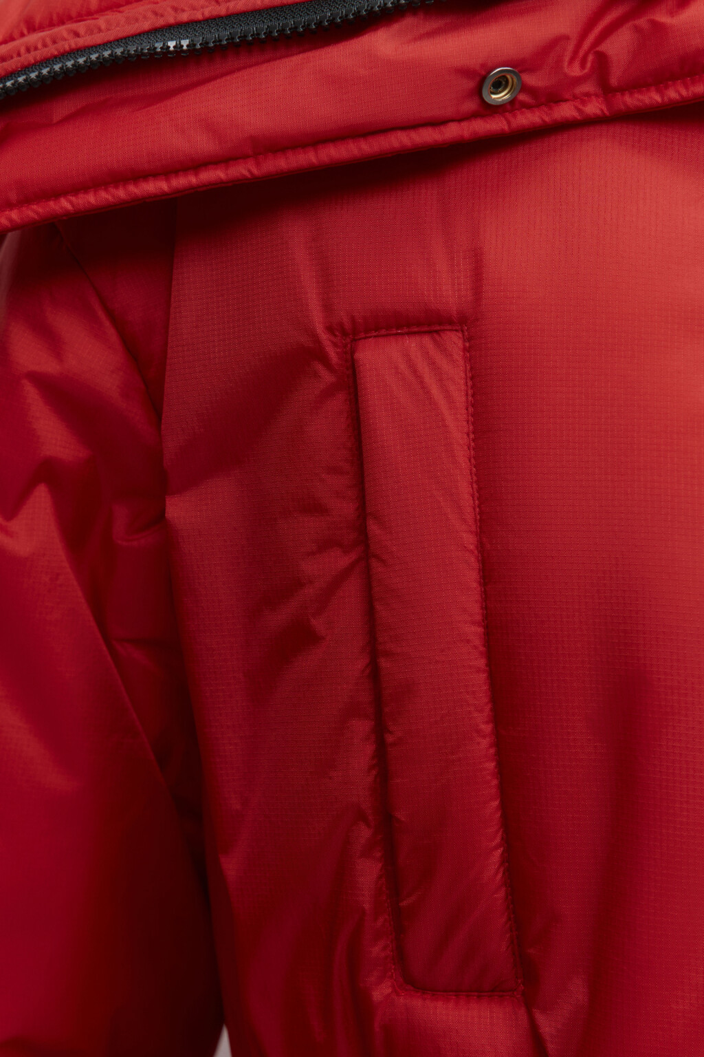 Куртка из плащевой ткани с широким воротником - цвет красный - 6