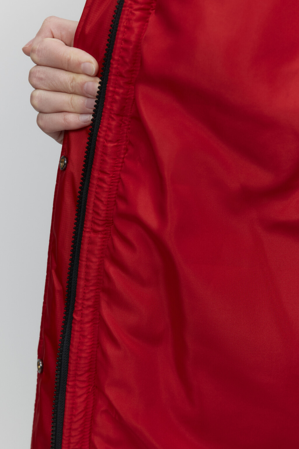 Куртка из плащевой ткани с широким воротником - цвет красный - 8