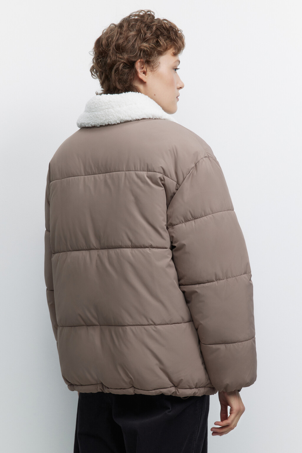 Куртка стеганая с подкладкой и воротом - цвет бежевый - 4