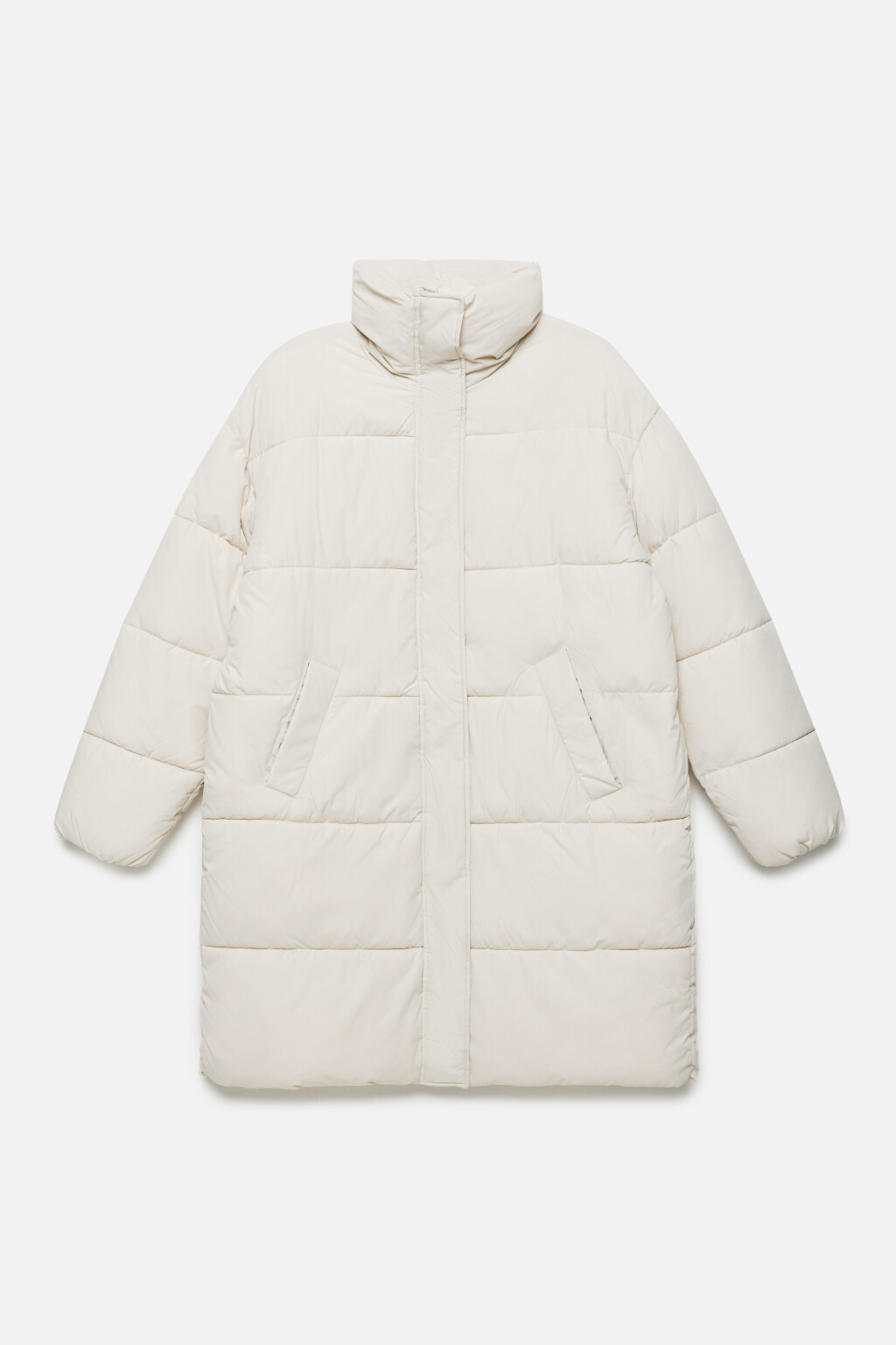 Куртка удлиненная стеганая с воротником-стойкой - цвет молочный - 8