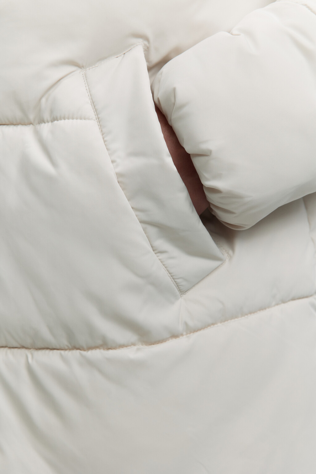 Куртка удлиненная стеганая с воротником-стойкой - цвет молочный - 6