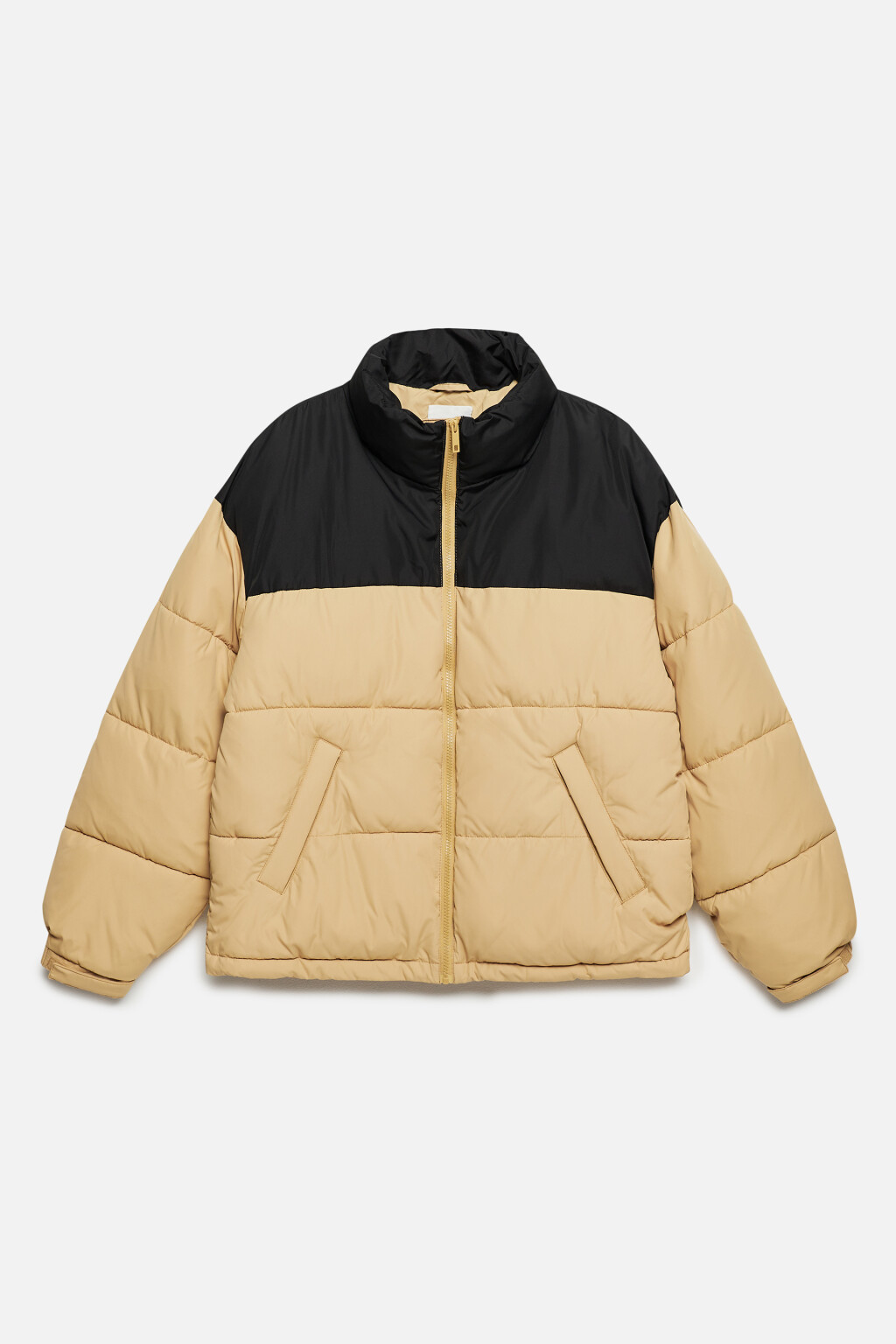 Куртка-пуховик короткая стеганая с воротником-стойкой - цвет бежевый - 9