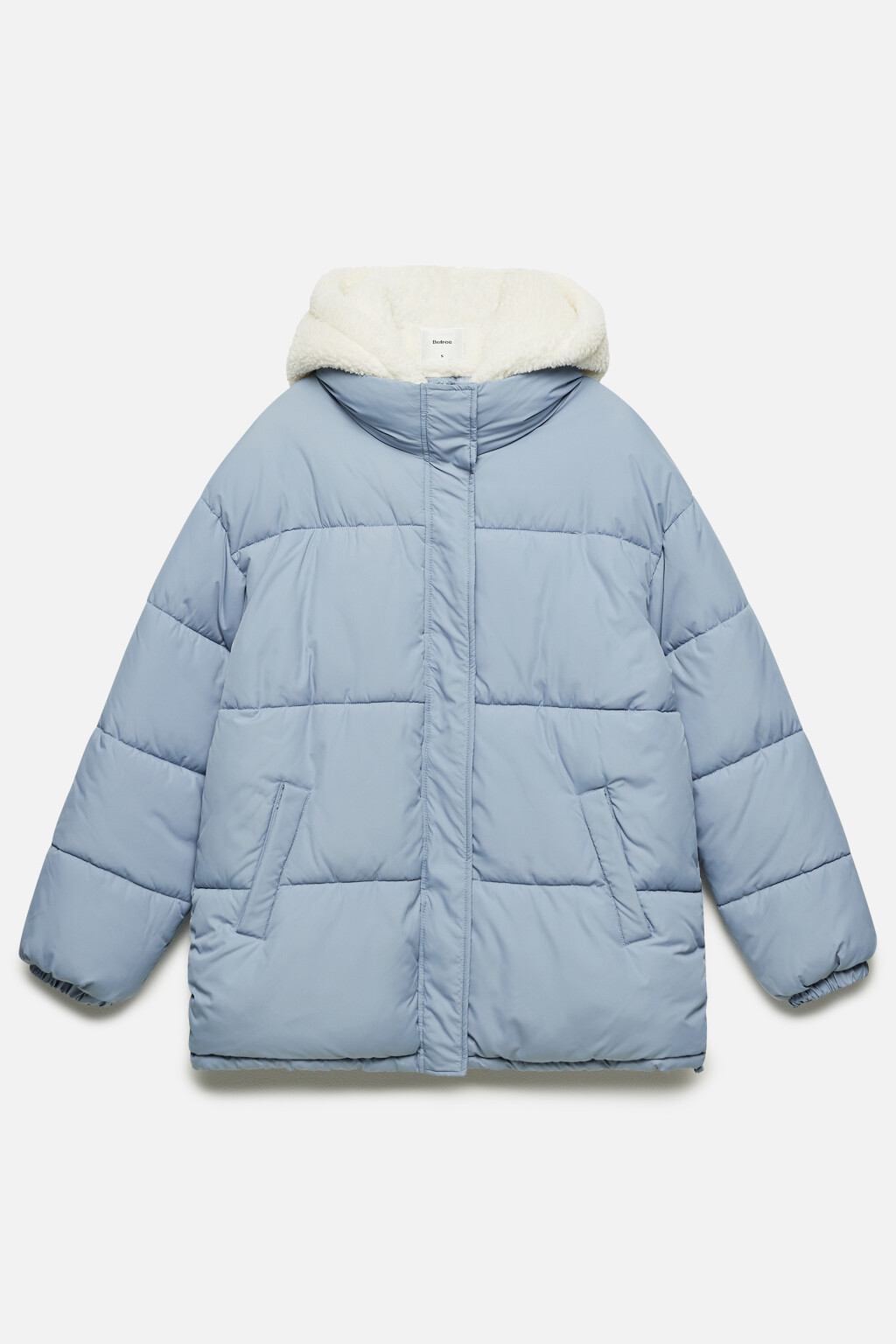 Куртка стеганая с капюшоном из искусственного меха - цвет голубой - 9