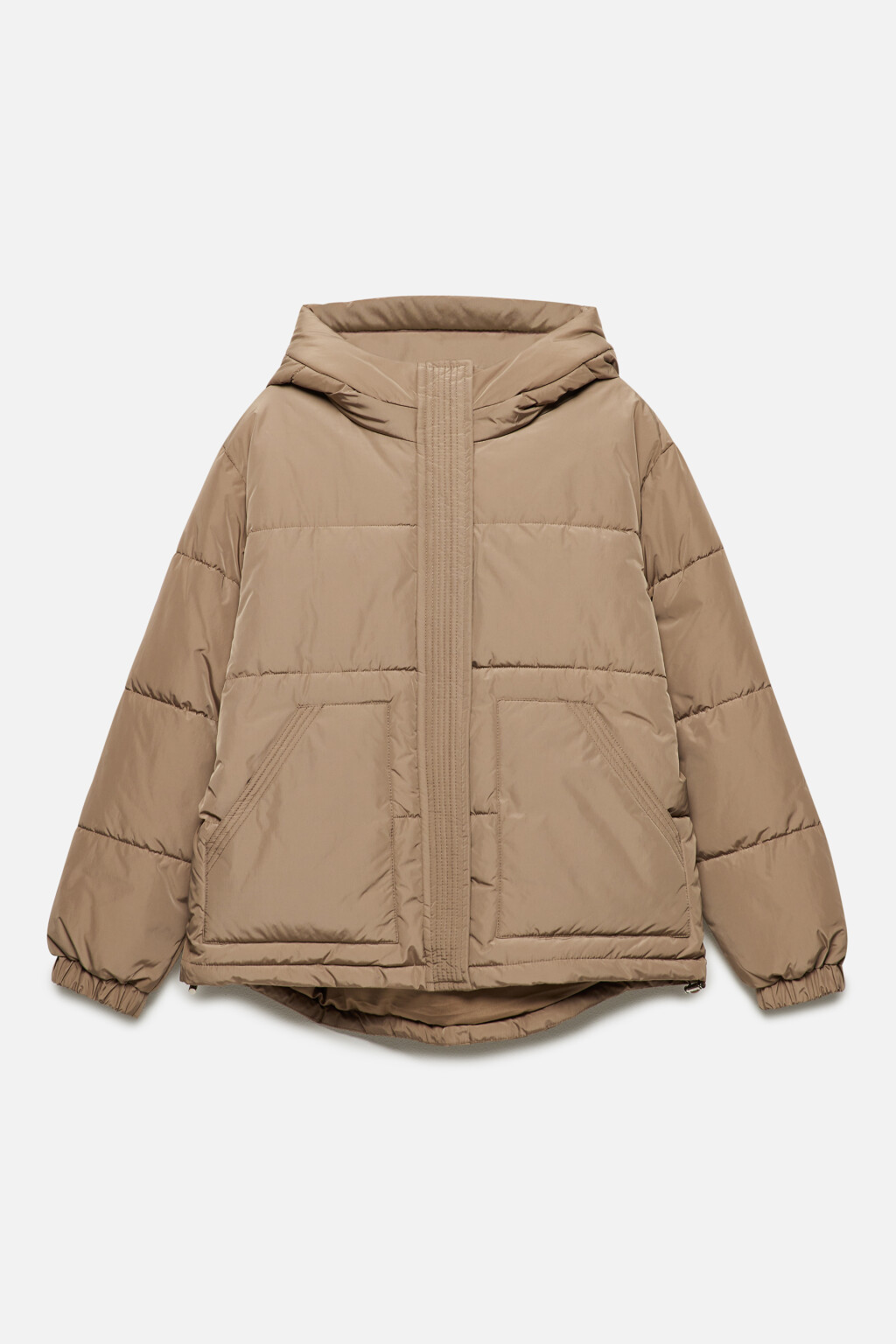 Куртка короткая стеганая с капюшоном и воротником - цвет коричневый - 9