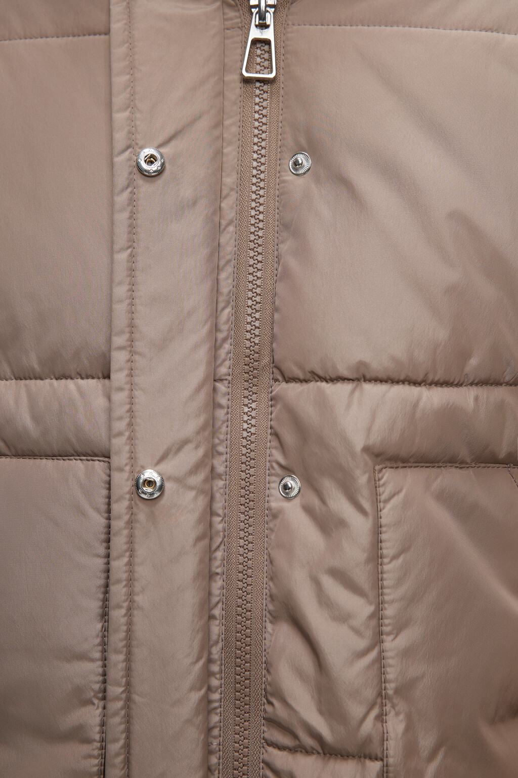 Куртка короткая стеганая с капюшоном и воротником - цвет коричневый - 7