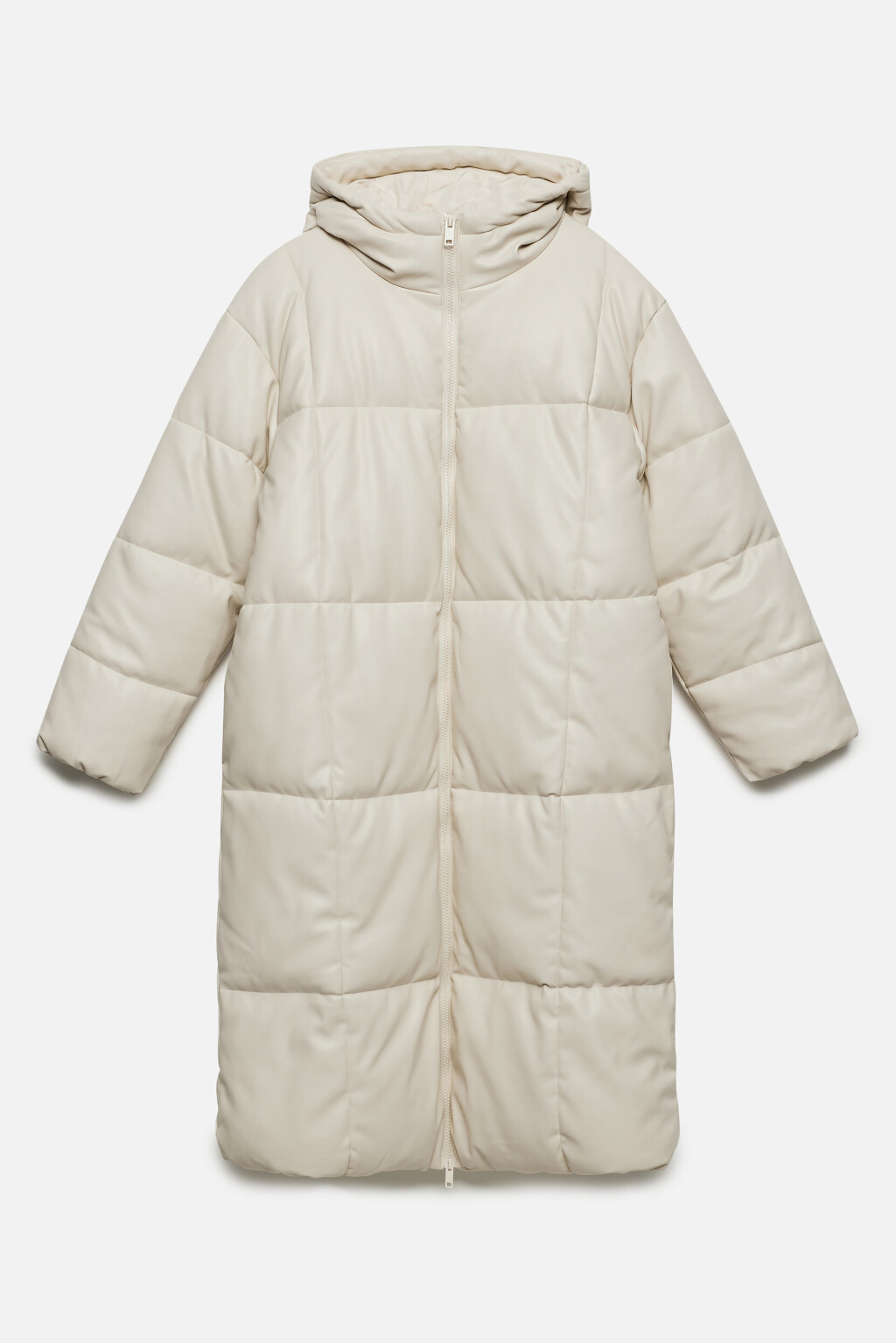 Куртка стеганая удлиненная с капюшоном - цвет бежевый - 8