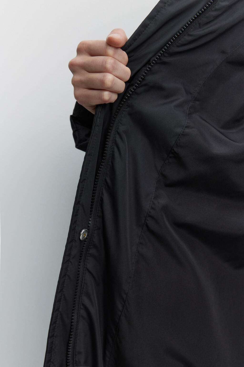 Пальто стеганое утепленное с широким воротником - цвет черный - 5