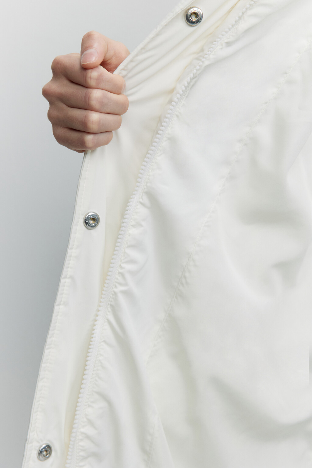 Пальто стеганое утепленное с широким воротником - цвет молочный - 7