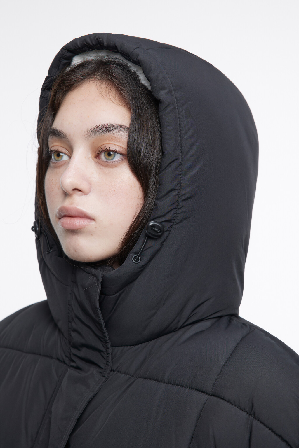 Куртка стеганая с капюшоном и варежками - цвет черный - 7