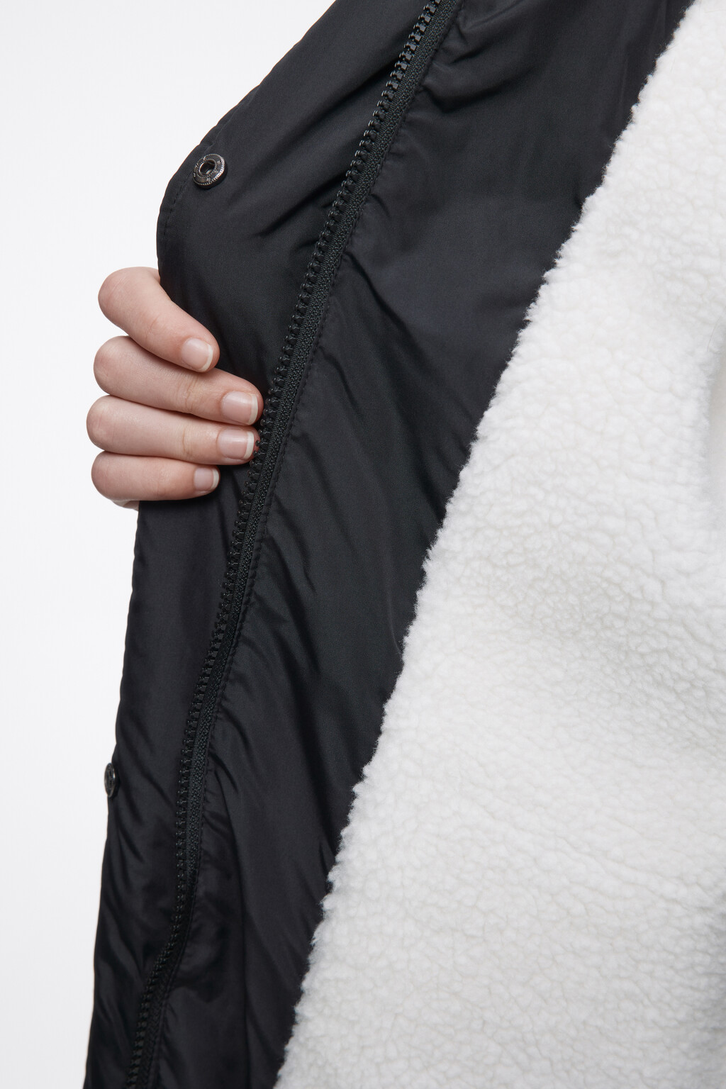 Куртка стеганая с капюшоном и варежками - цвет черный - 8