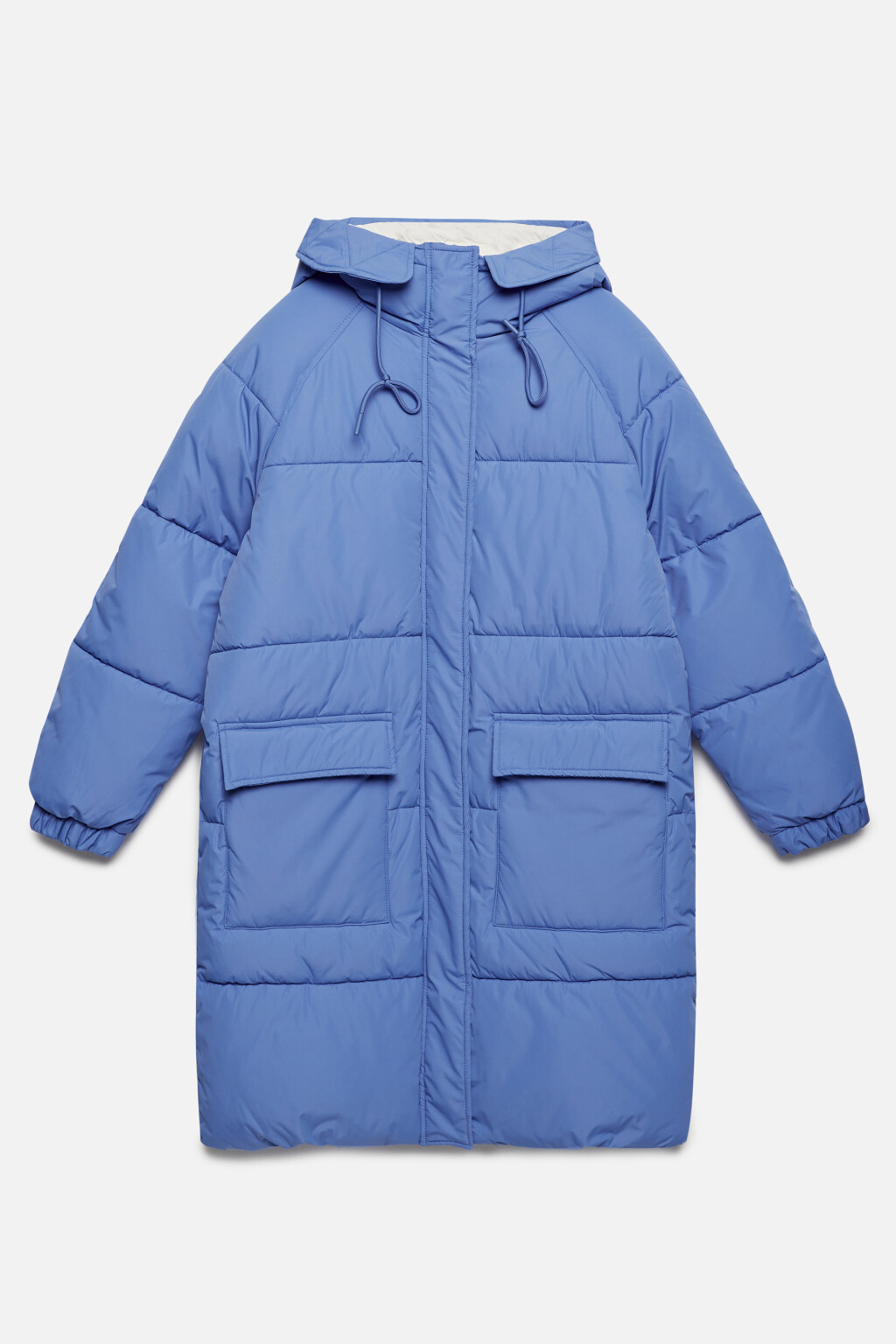 Куртка стеганая утепленная с глубоким капюшоном - цвет голубой - 10