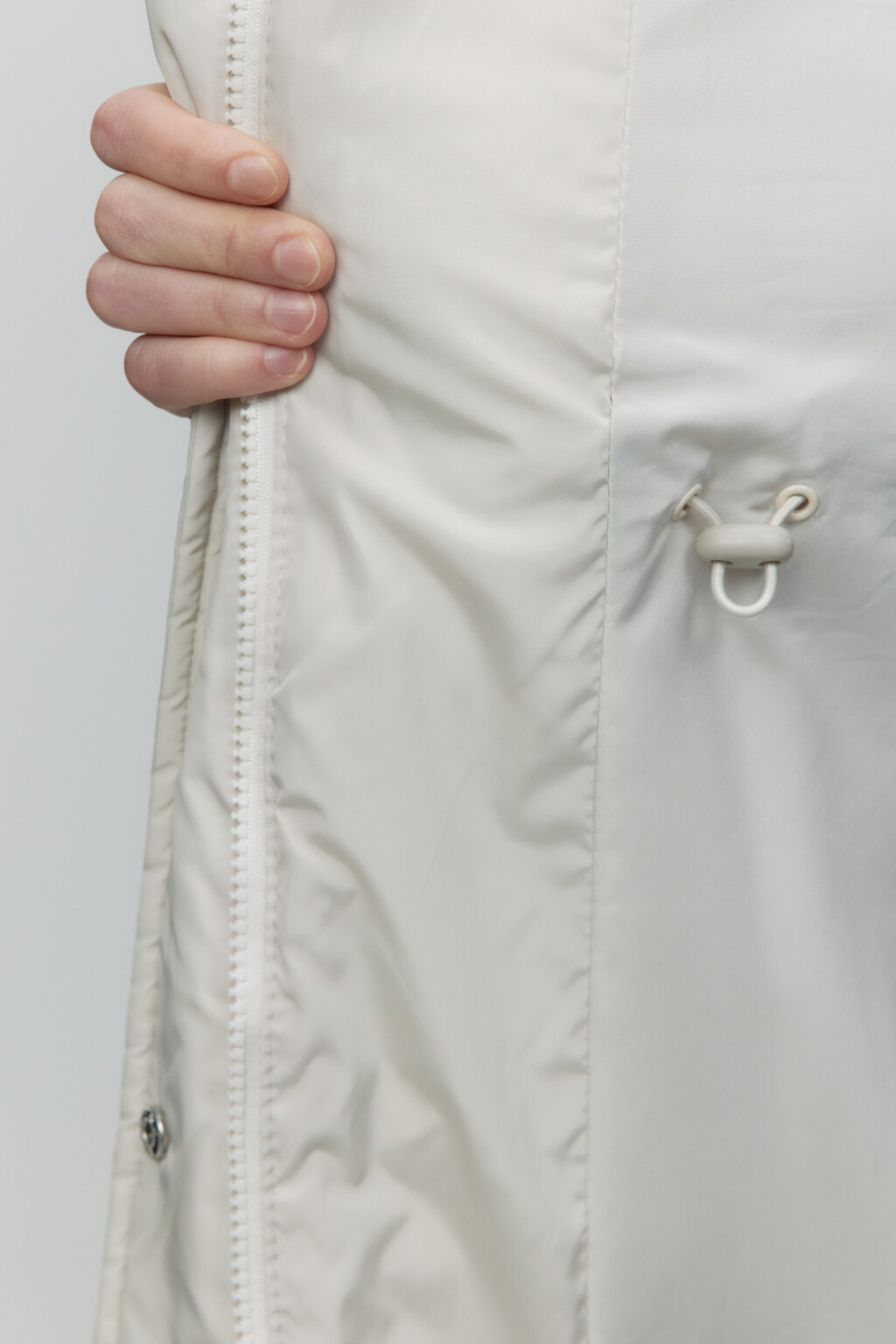 Куртка стеганая удлиненная с меховой подкладкой - цвет молочный - 8