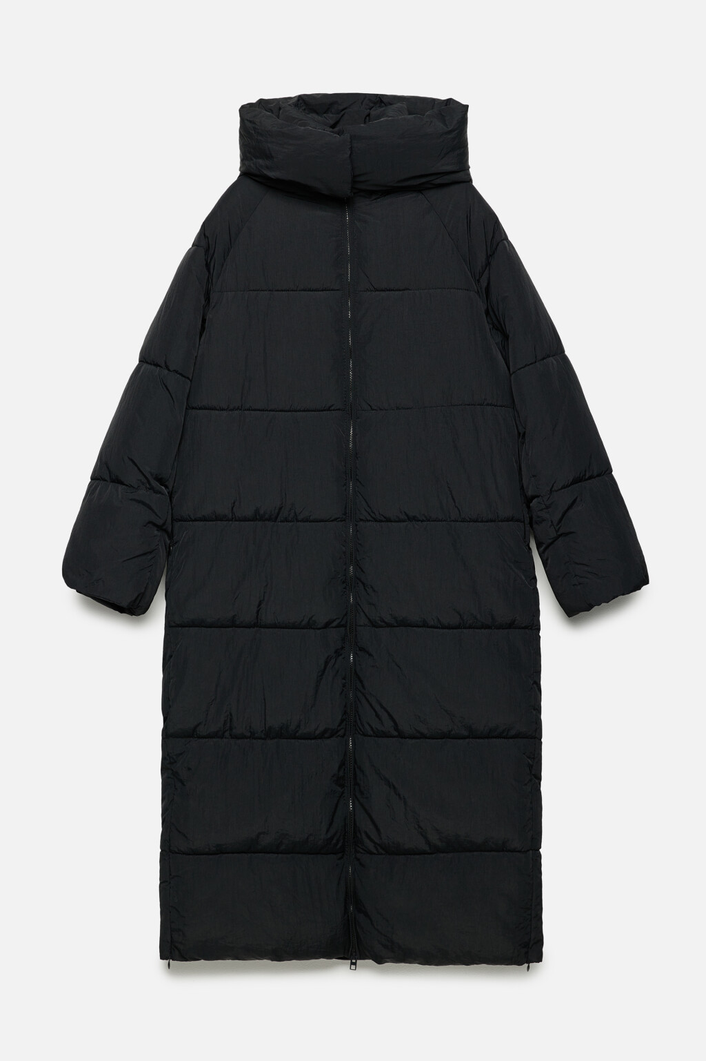 Куртка длинная стеганая с капюшоном - цвет черный - 9