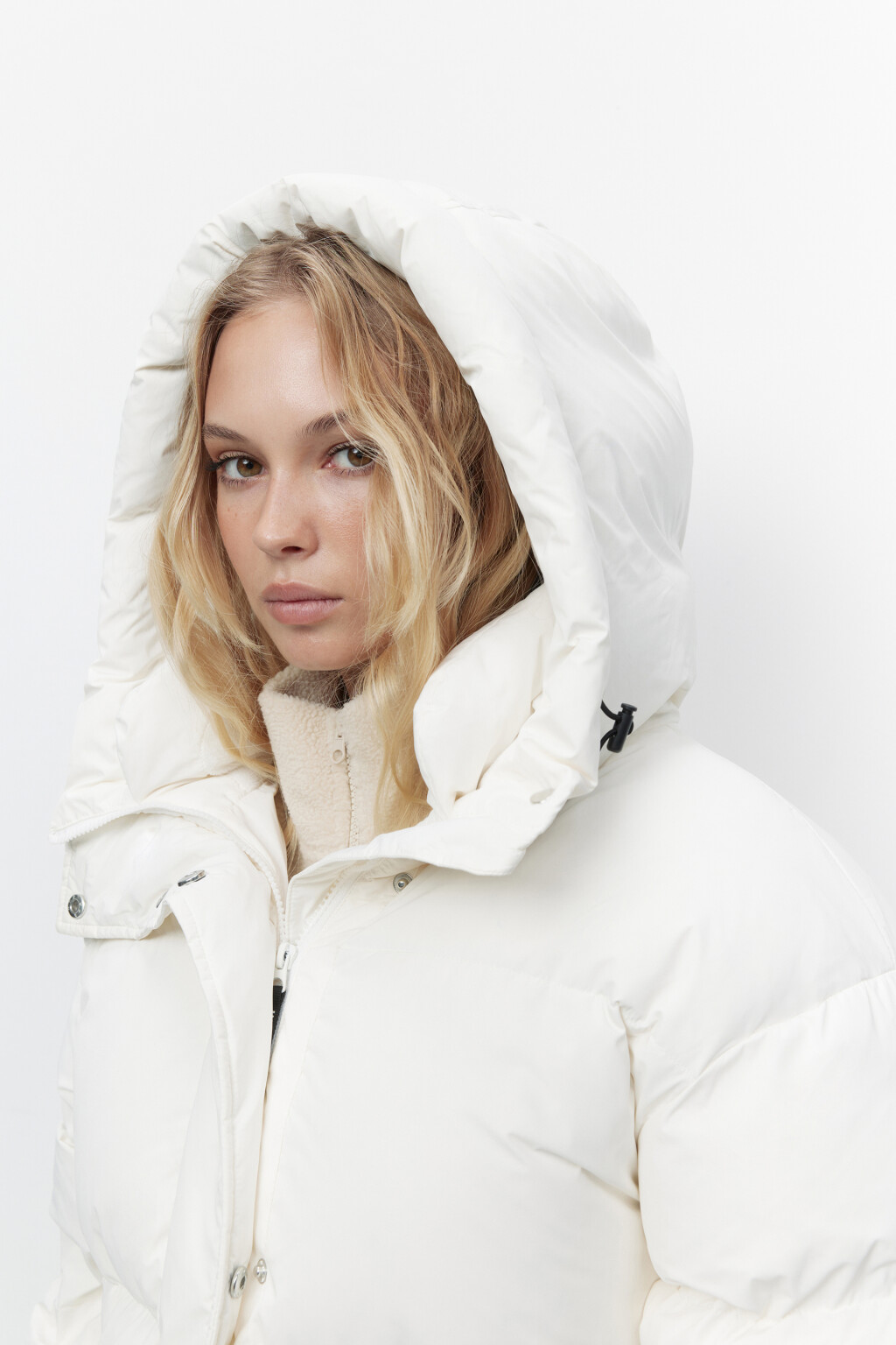 Куртка стеганая удлиненная с натуральным утеплителем - цвет молочный - 9