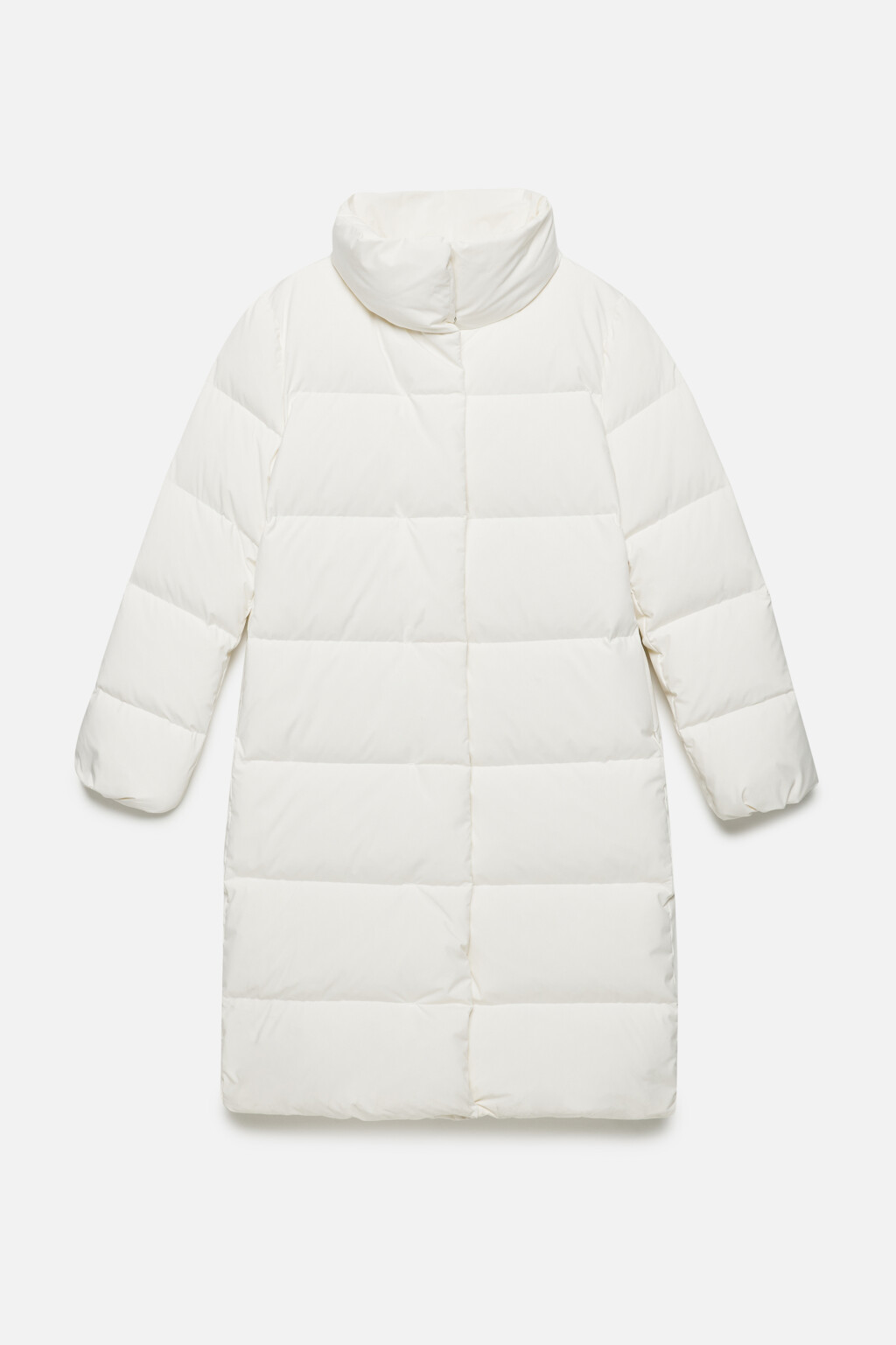 Пуховик удлиненный на натуральном утеплителе - цвет молочный - 7
